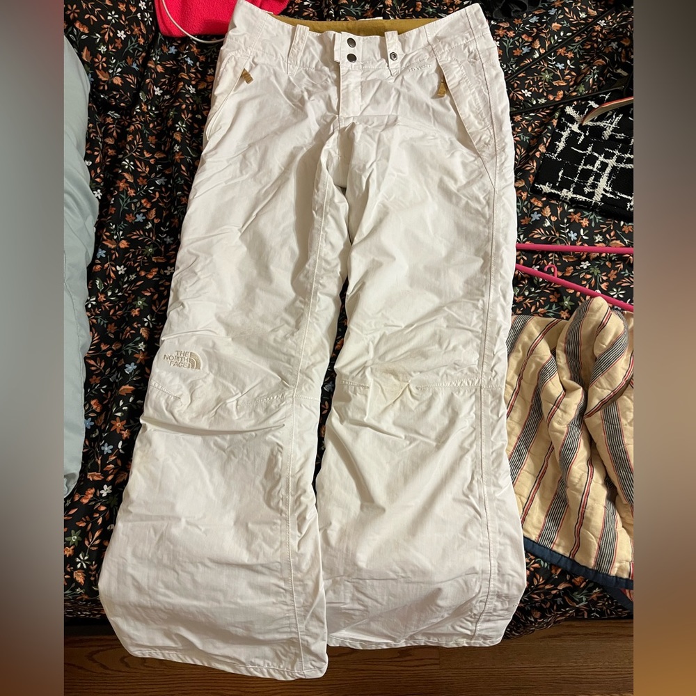 White northface snow pants - small